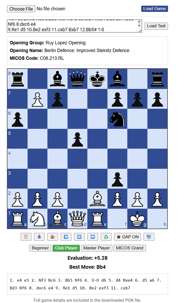MICOS GAP MICOS GAP - Game Analysis Program