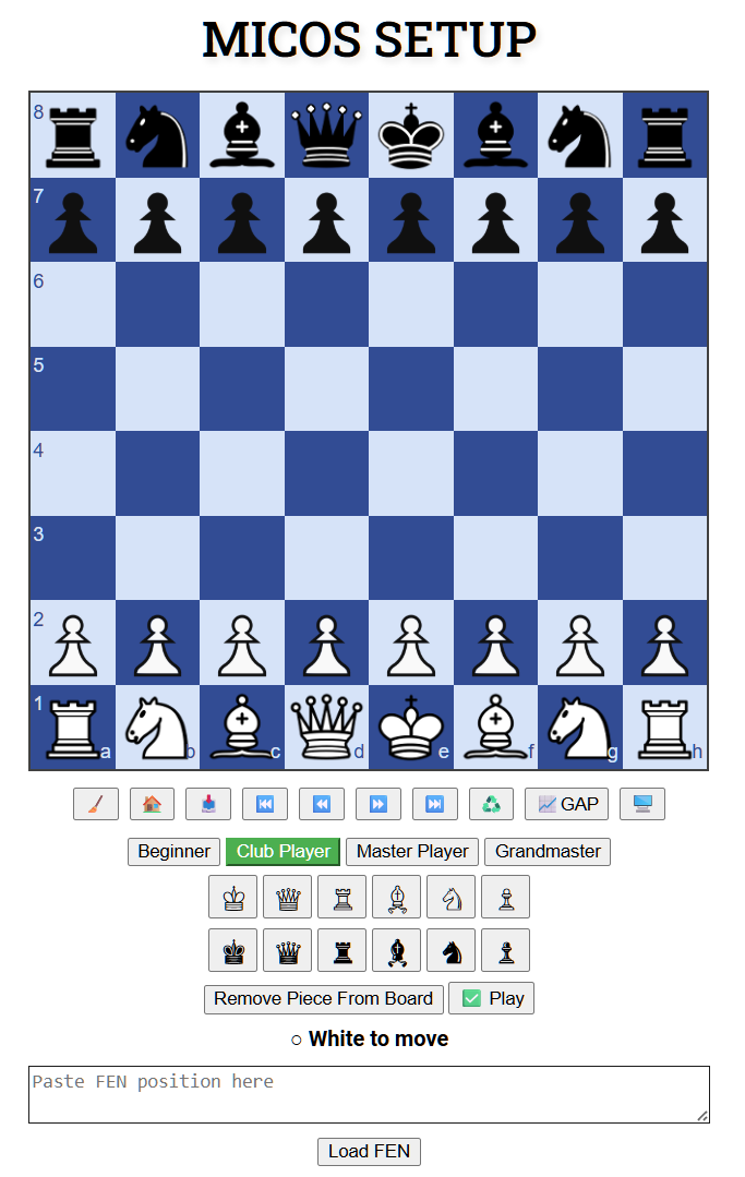 MICOS SETUP - Chessboard Editor