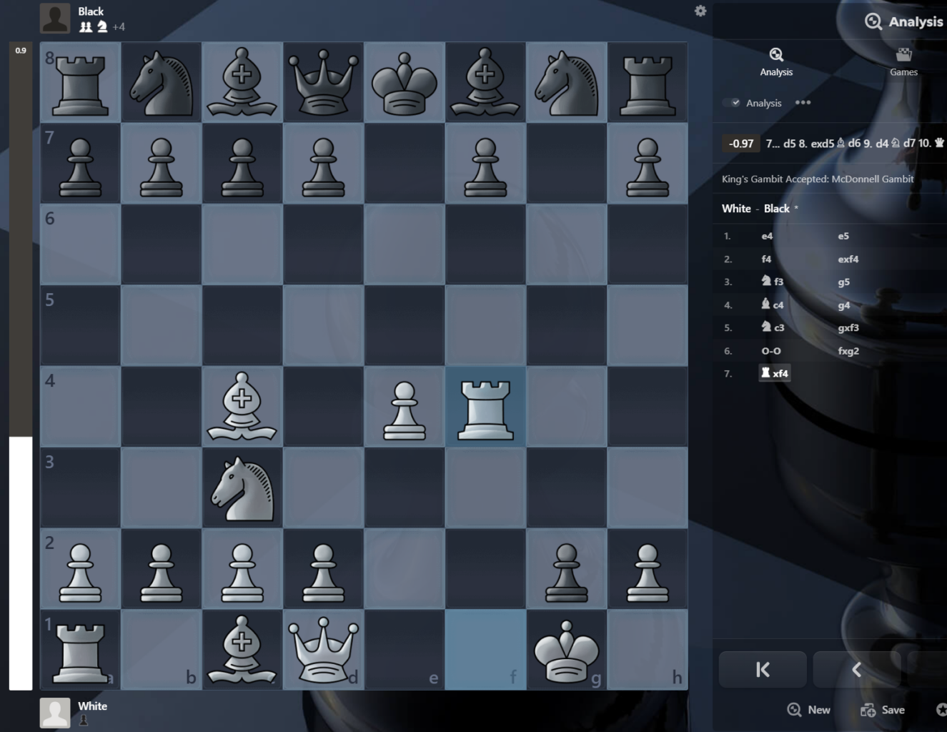 Chess.com Evaluation of a position