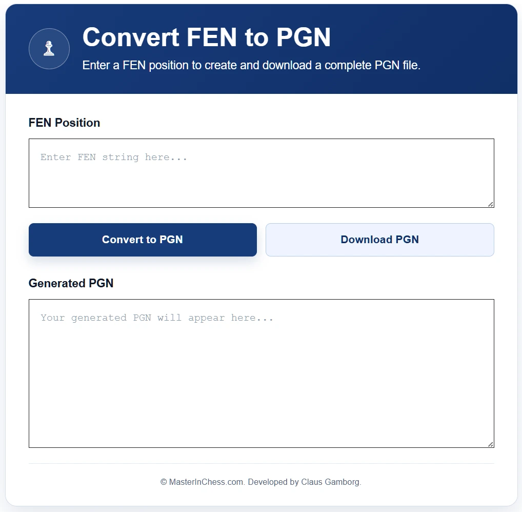MICOS Convert FEN to PGN